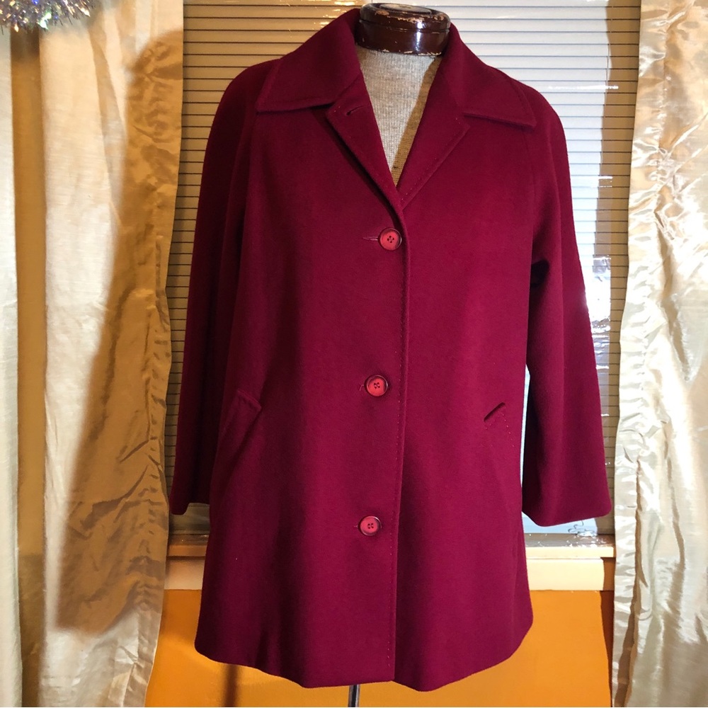 Pendleton Red Wool Pea Coat Size 16p - image 1
